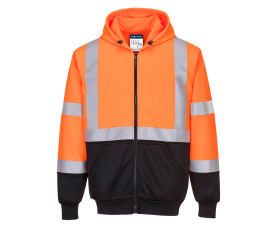 Hi-Vis kéttónusú kapucnis pulóver B315OBRS