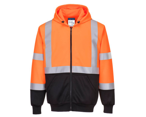 Hi-Vis kéttónusú kapucnis pulóver B315OBR4XL