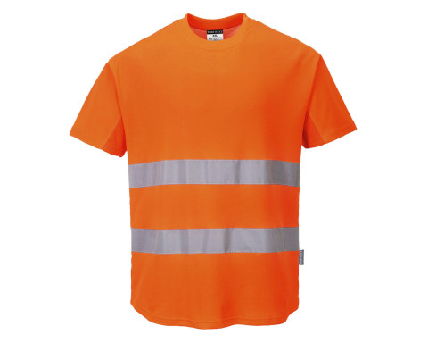 Hi-Vis pamut póló pamut hálós betétes póló S/S  C394ORRL