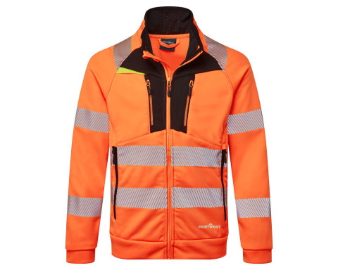 DX4 Hi-Vis kapucnis cipzáras pulóver DX477OBR4XL