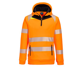 DX4 Hi-Vis 1/4 zippzáras kapucnis pulóver DX482OBRXXL