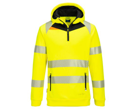 DX4 Hi-Vis 1/4 zippzáras kapucnis pulóver DX482YBRS