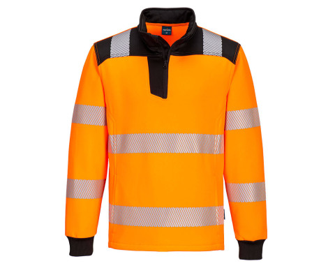 PW3 Hi-Vis 1/4 Zippzáras hosszú ujjú póló PW326OBR4XL