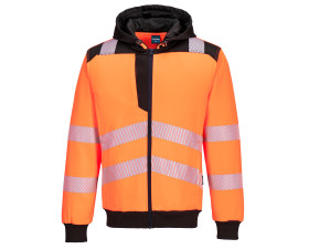 PW3 Hi-Vis zippzáras kapucnis pulóver  PW327OBRM