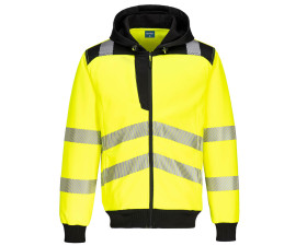 PW3 Hi-Vis zippzáras kapucnis pulóver  PW327YBRXL