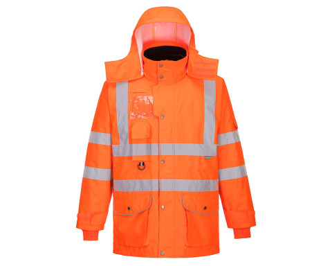 Hi-Vis légáteresztő az 7-in-1 közlekedési kabát  RT27ORR4XL