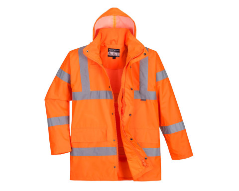 Hi-Vis légáteresztő rain traffic kabát RT60ORRL