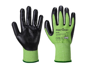 Zöld vágásbiztos nitril hab kesztyű