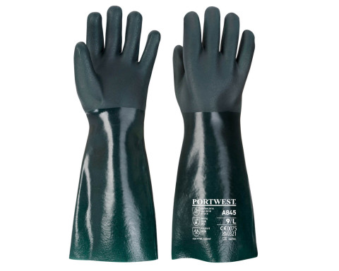 Duplán mártott PVC védőkesztyű 45cm