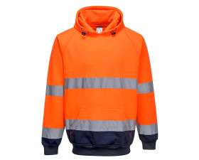 Kéttónusú kapucnis pulóver