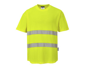 Hi-Vis pamut póló pamut hálós betétes póló S/S