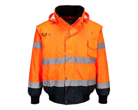 Hi-Vis 3 az 1-ben kontrasztos bomber dzseki