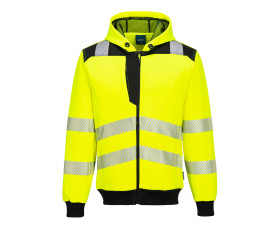 PW3 Hi-Vis zippzáras kapucnis pulóver