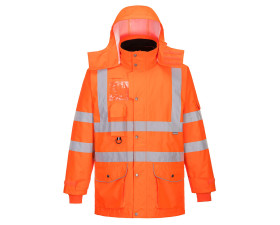 Hi-Vis légáteresztő az 7-in-1 közlekedési kabát