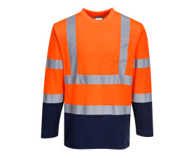 Kéttónusú, hosszú ujjú Cotton Comfort póló