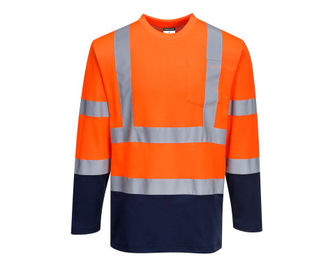 Kéttónusú, hosszú ujjú Cotton Comfort póló